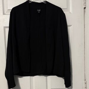 Eileen Fisher Silk Jersey Black Open Front Cardigan Size Medium